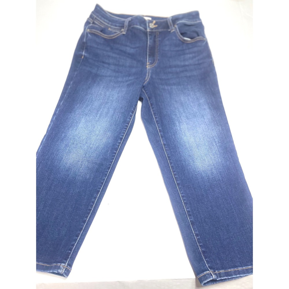 Maurices mJeans Womens Dark Wash Denim Mid Rise Cropped Jeans Blue size 12